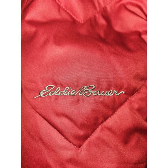Eddie Bauer Down Parka Puffer Jacket Coat Women’s Small Red EUC - Picture 10 of 15
